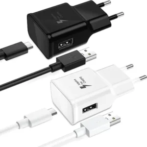 Cargador Tipo Samsung, Carga Rápida, Adaptador de Corriente sin Cable, Blanco Negro